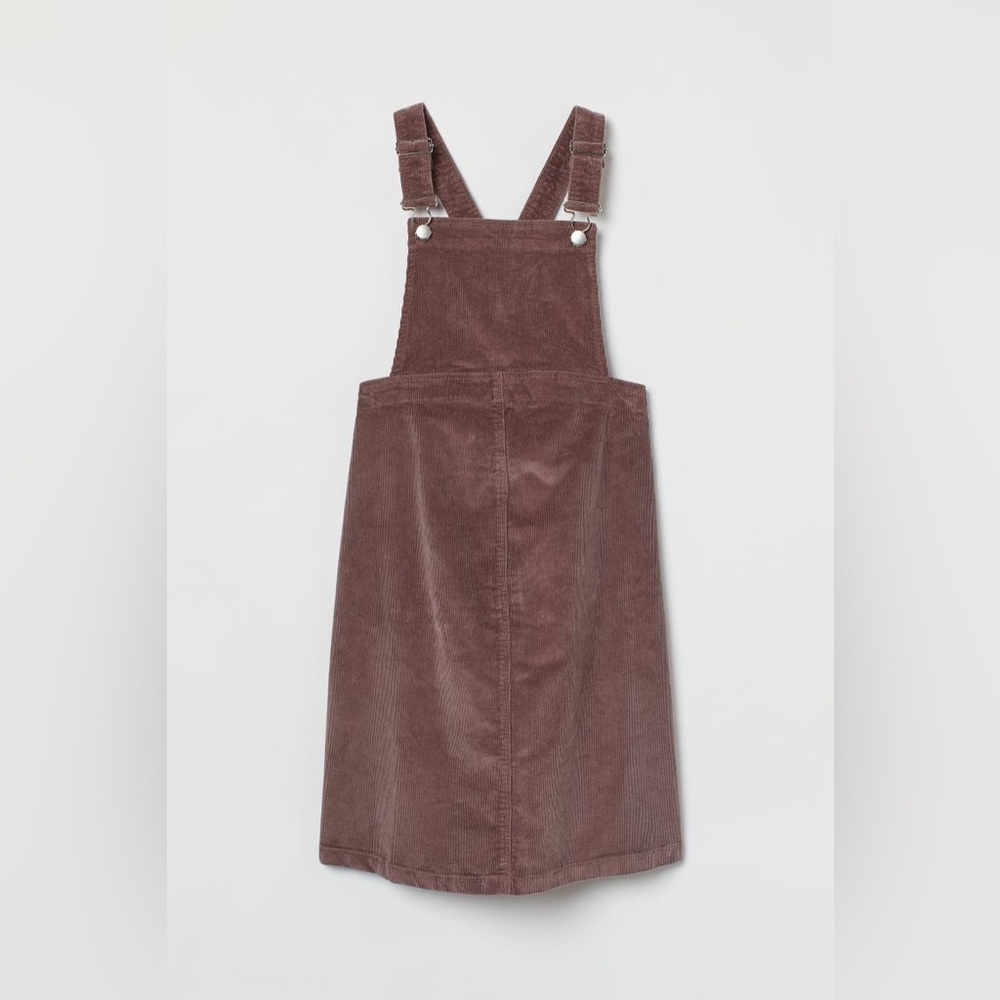 Maternity Brown Corduroy overall jumper dress from H&M, size small